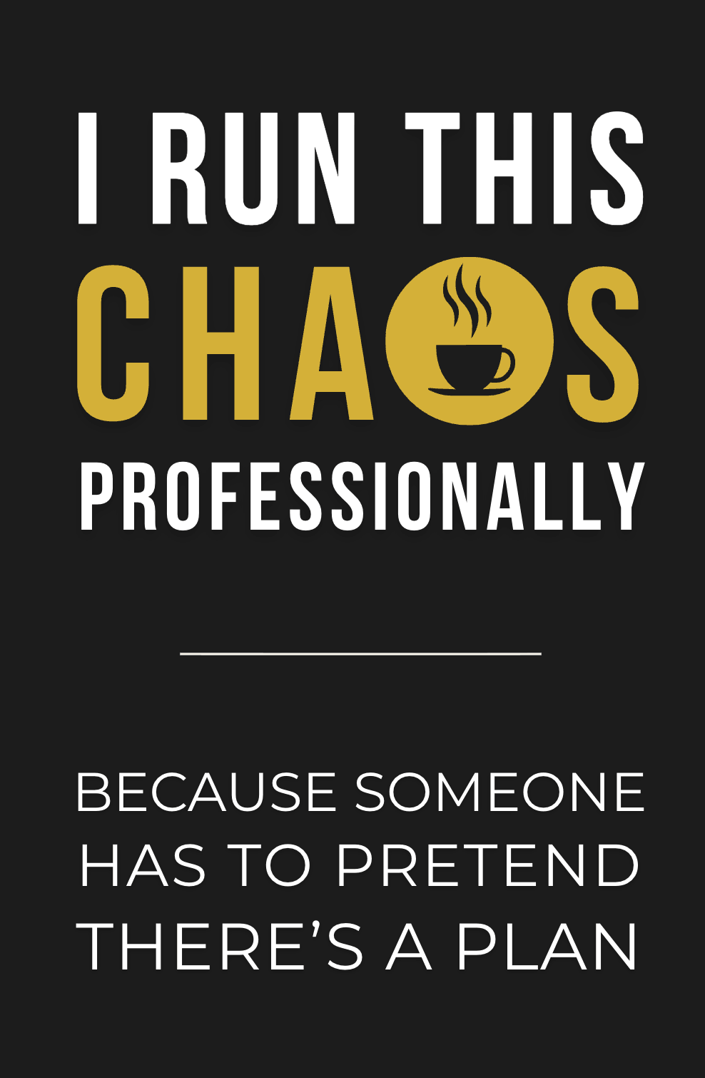 I Run This Chaos Professionally — funny gift for coworker planner cover
